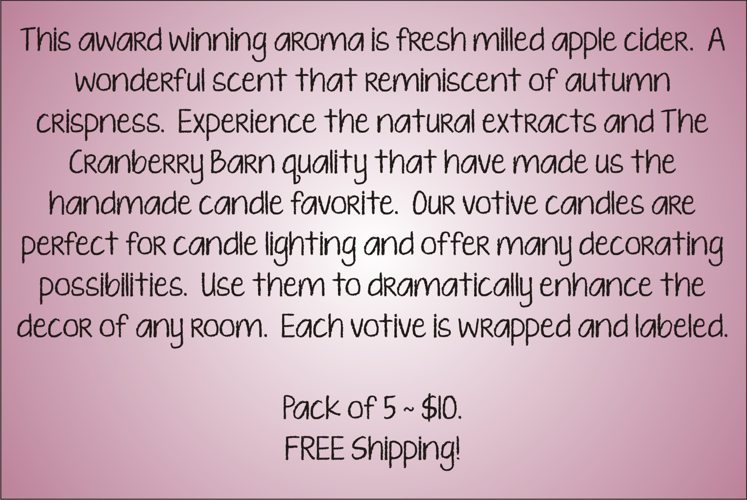 Votive Description - Apple Cider