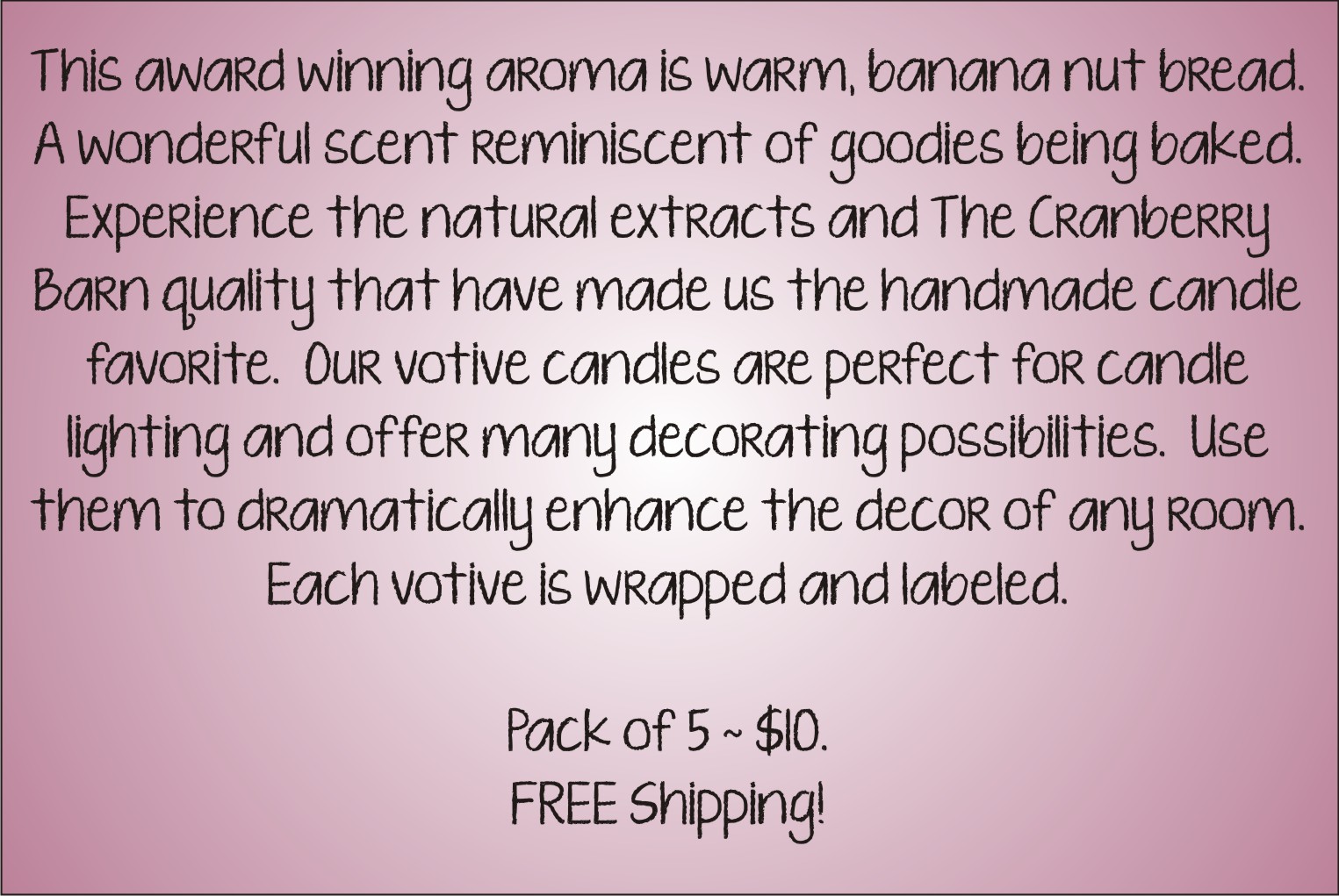 Votive Description - Banana Nut Bread