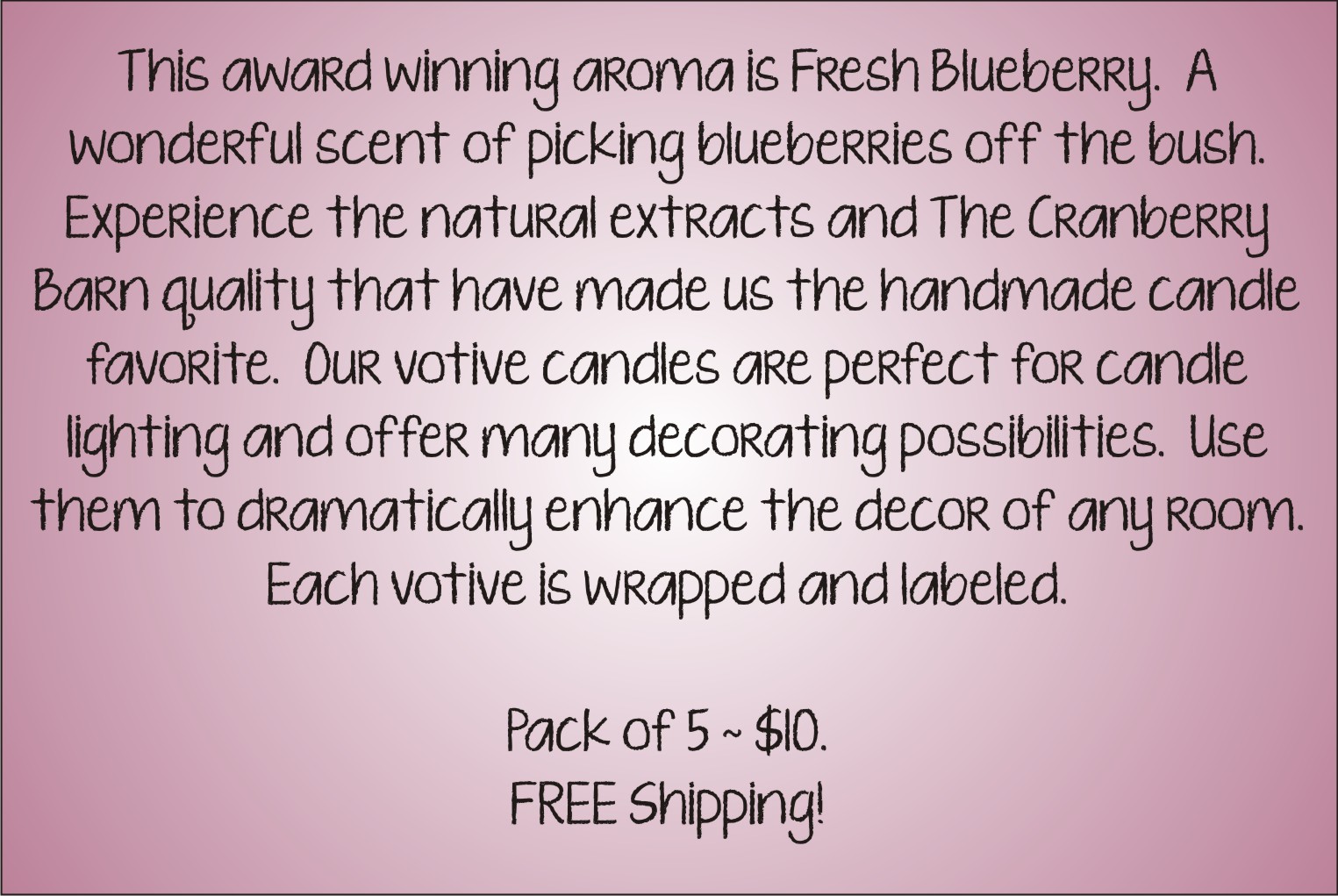 Votive Description - Blueberry