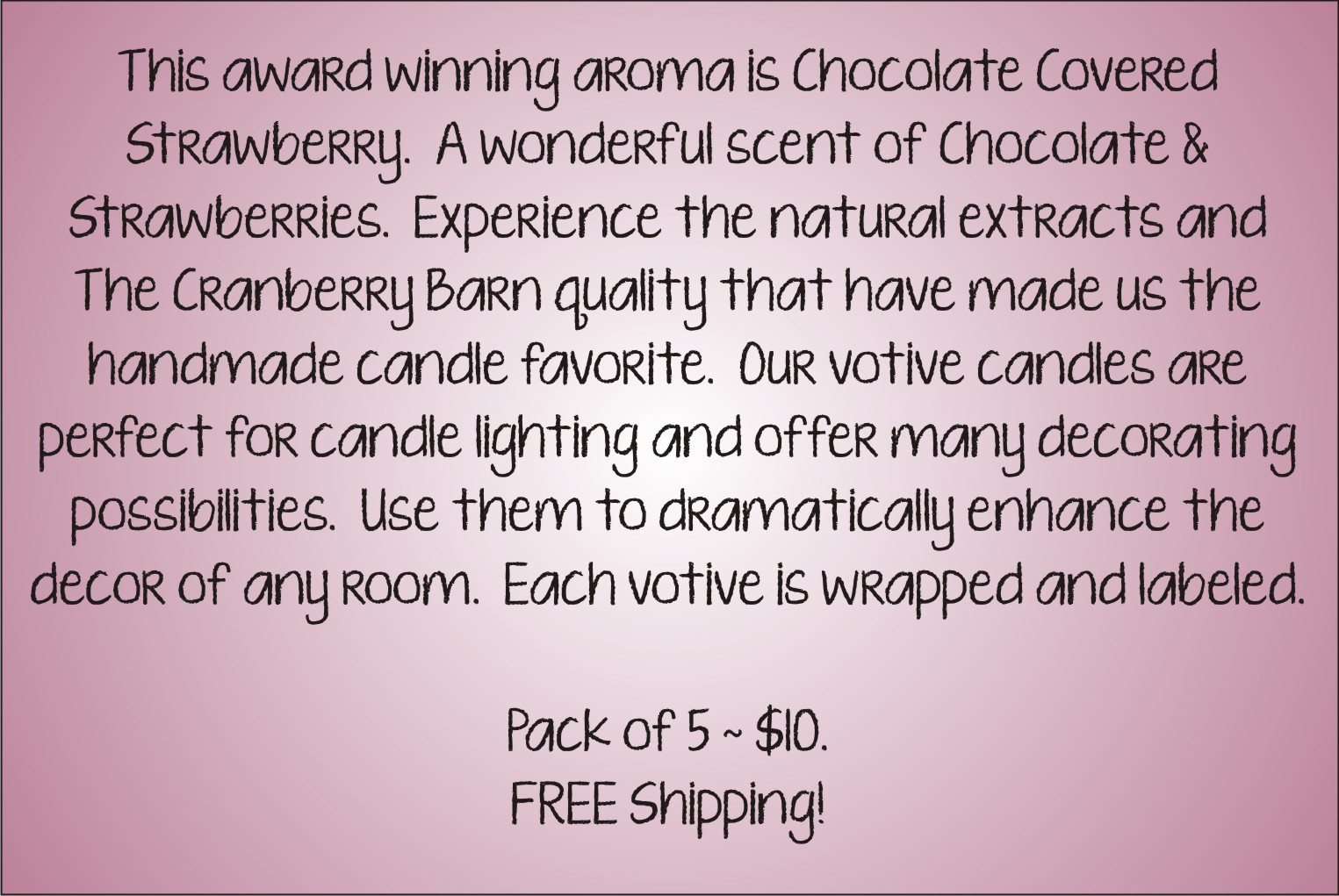 Votive Description - Chocolate Covered Strawberry
