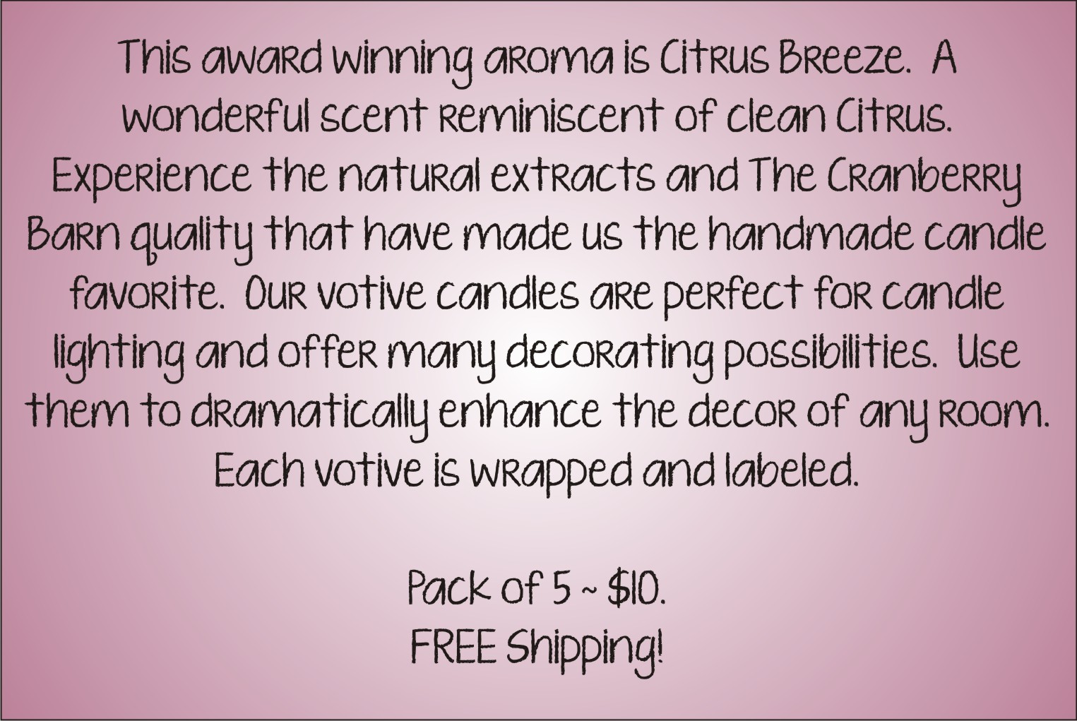 Votive Description - Citrus Breeze