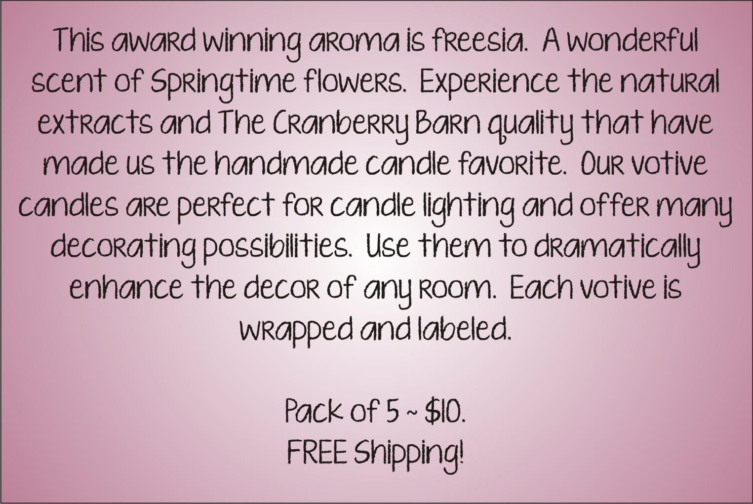 Votive Description - Freesia