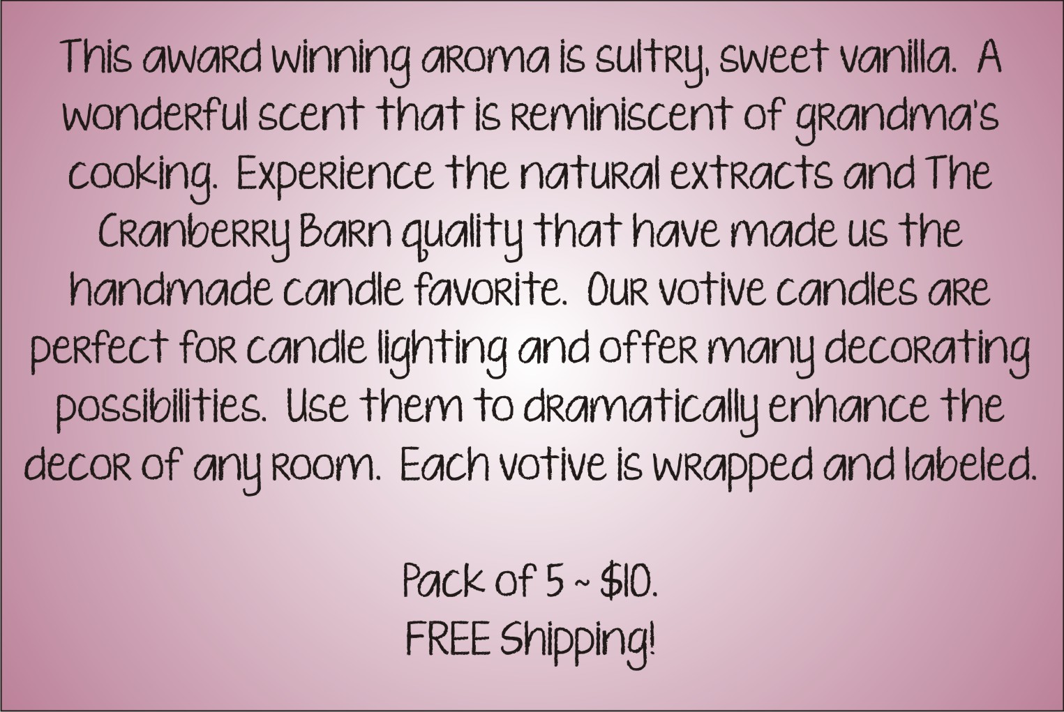 Votive Description - French Vanilla