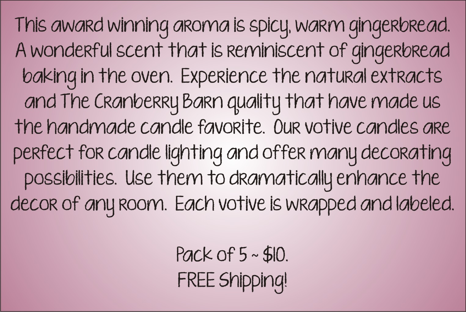 Votive Description - Gingerbread
