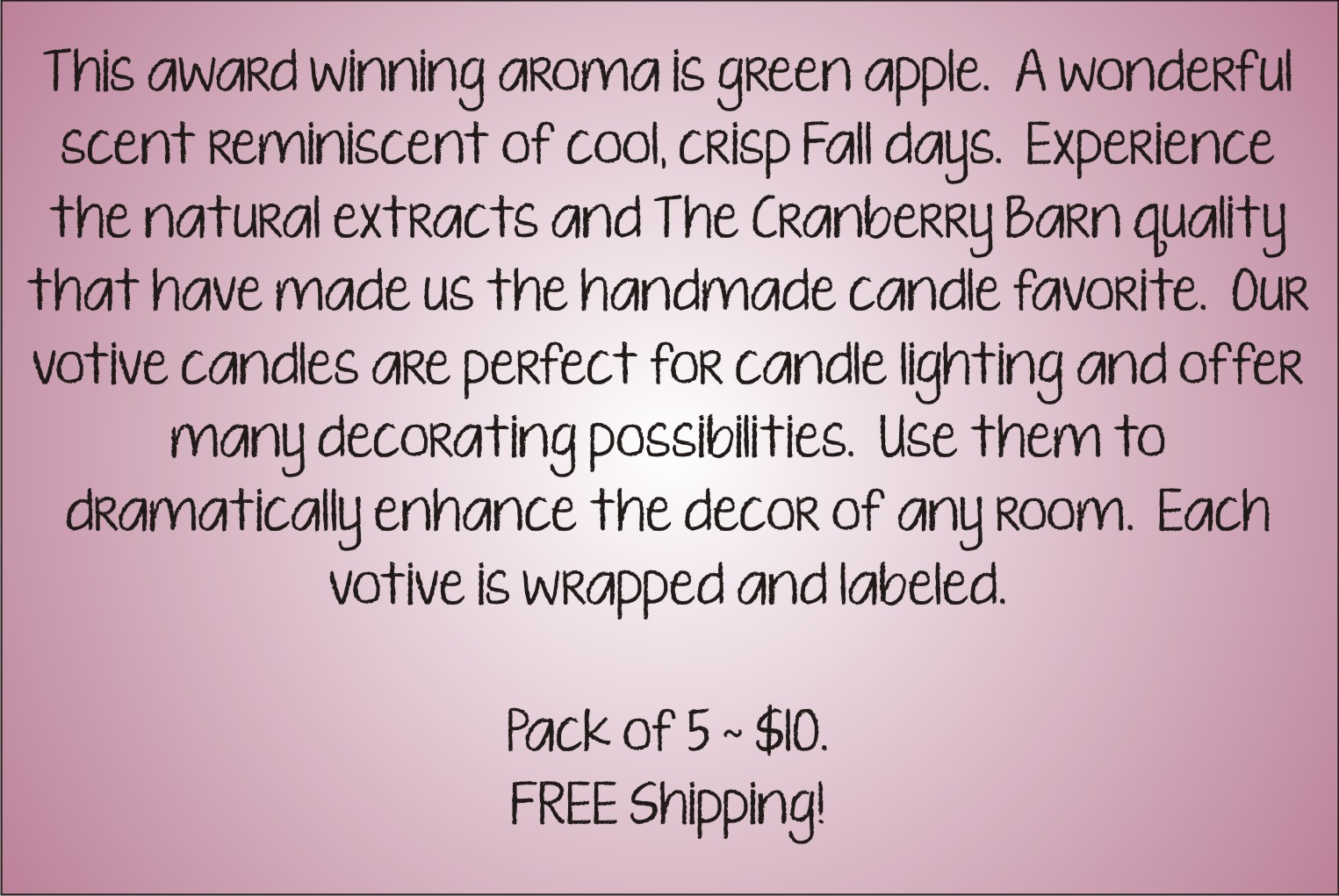 Votive Description - Green Apple