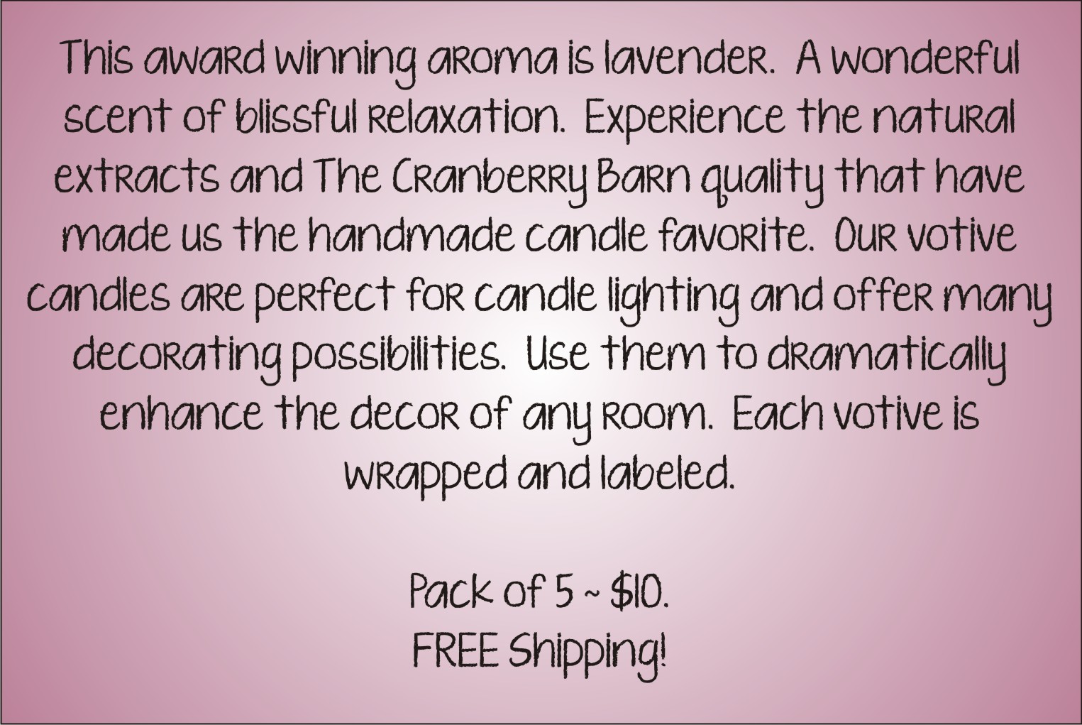 Votive Description - Lavender