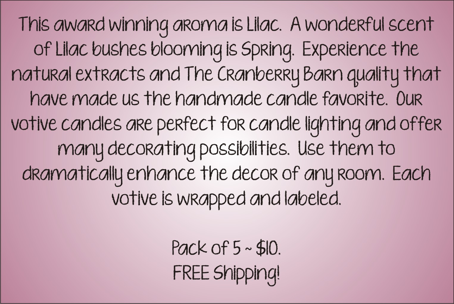 Votive Description - Lilac