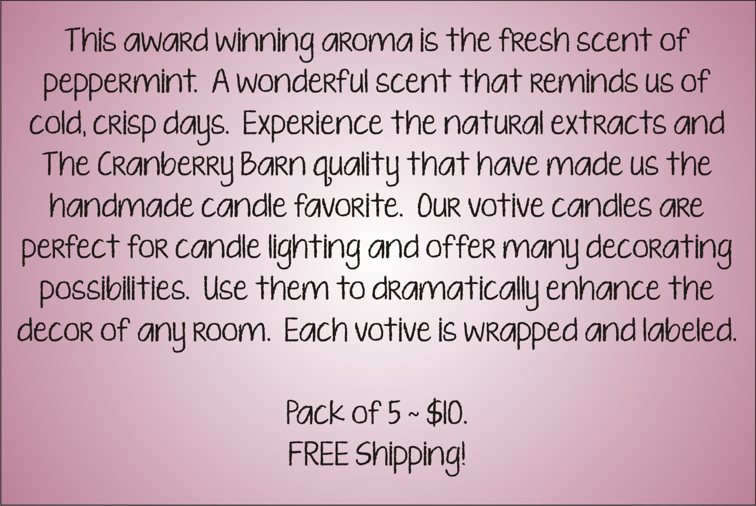 Votive Description - Peppermint