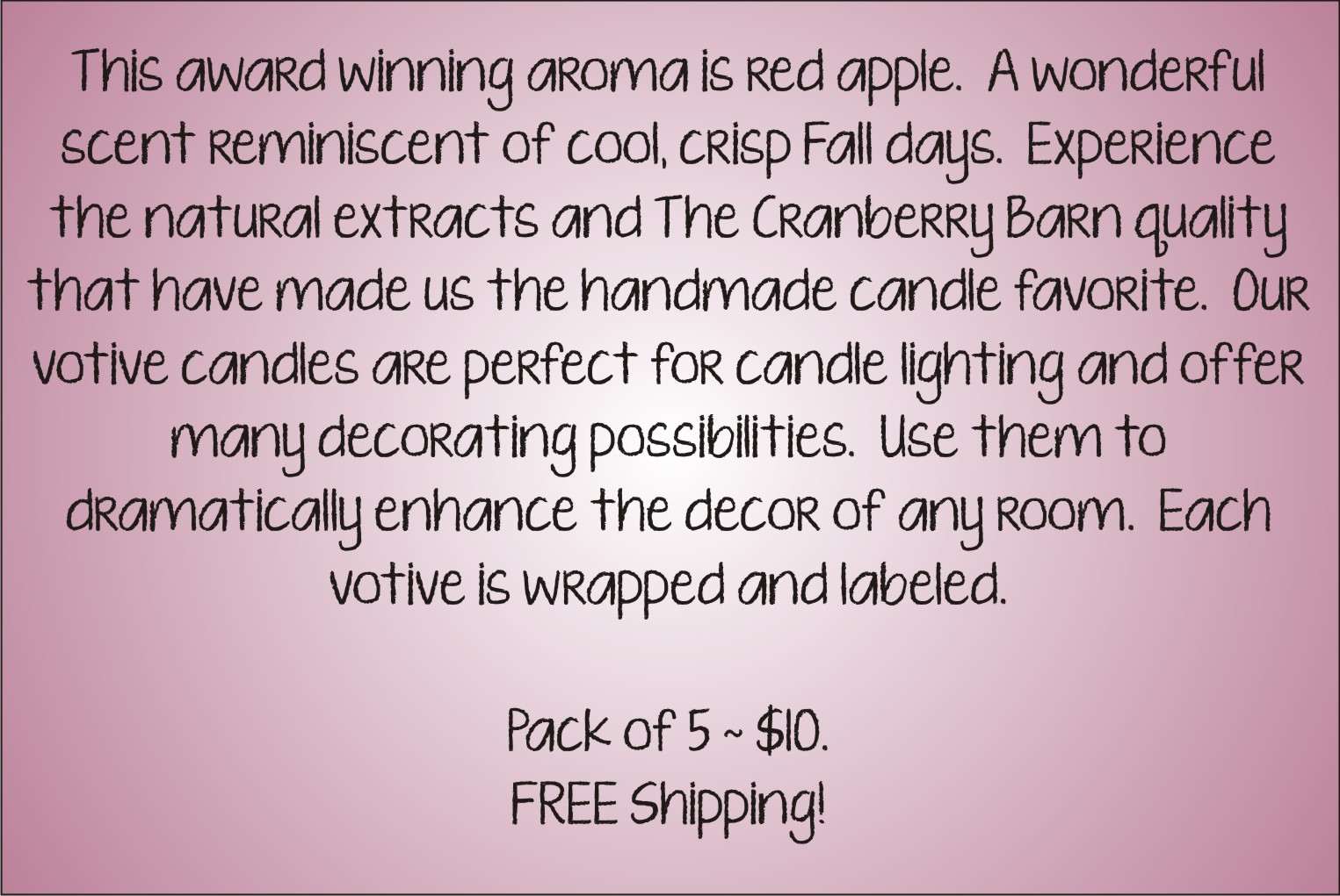 Votive Description - Red Apple