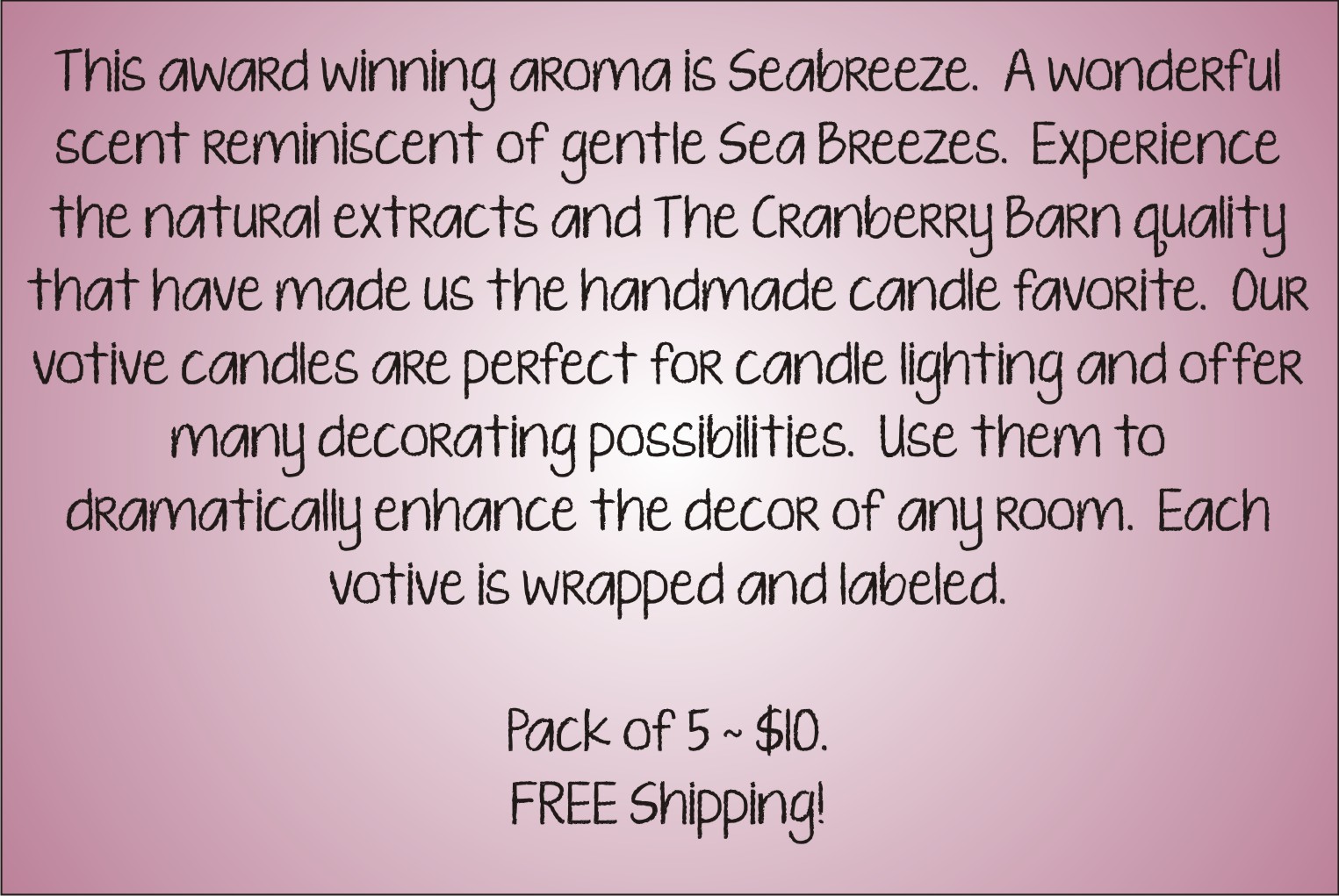 Votive Description - Seabreeze