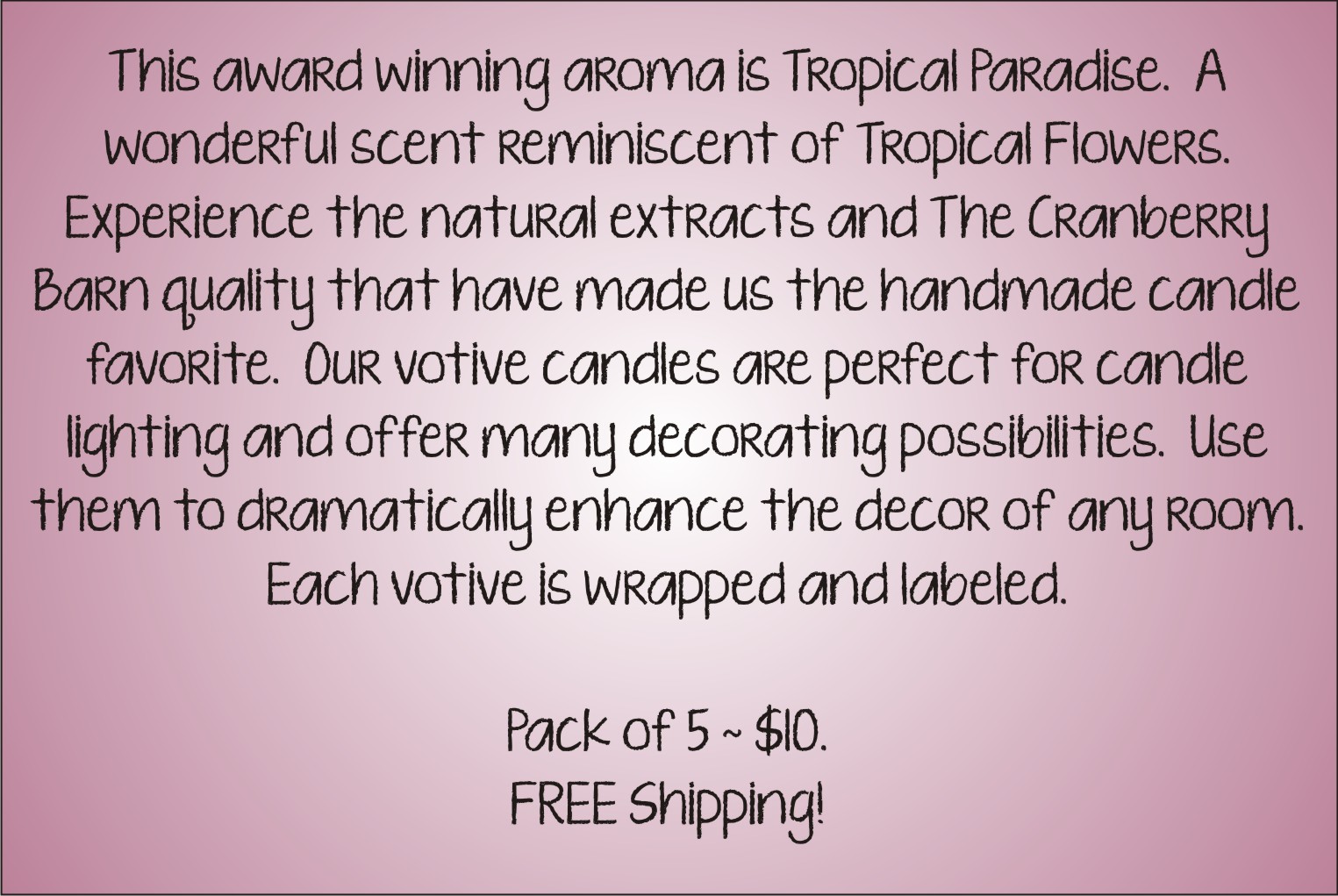 Votive Description - Tropical Paradise