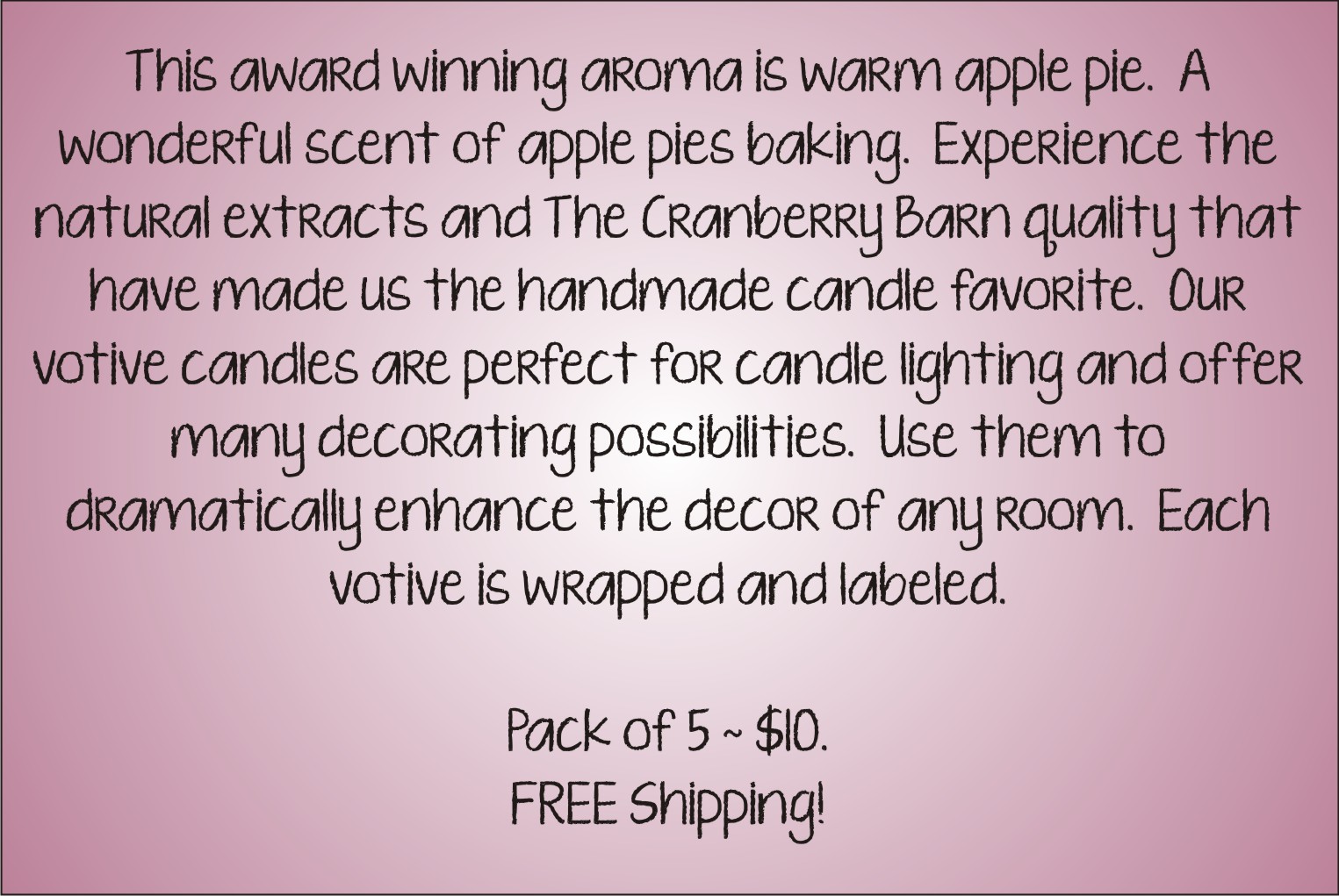 Votive Description - Warm Apple Pie